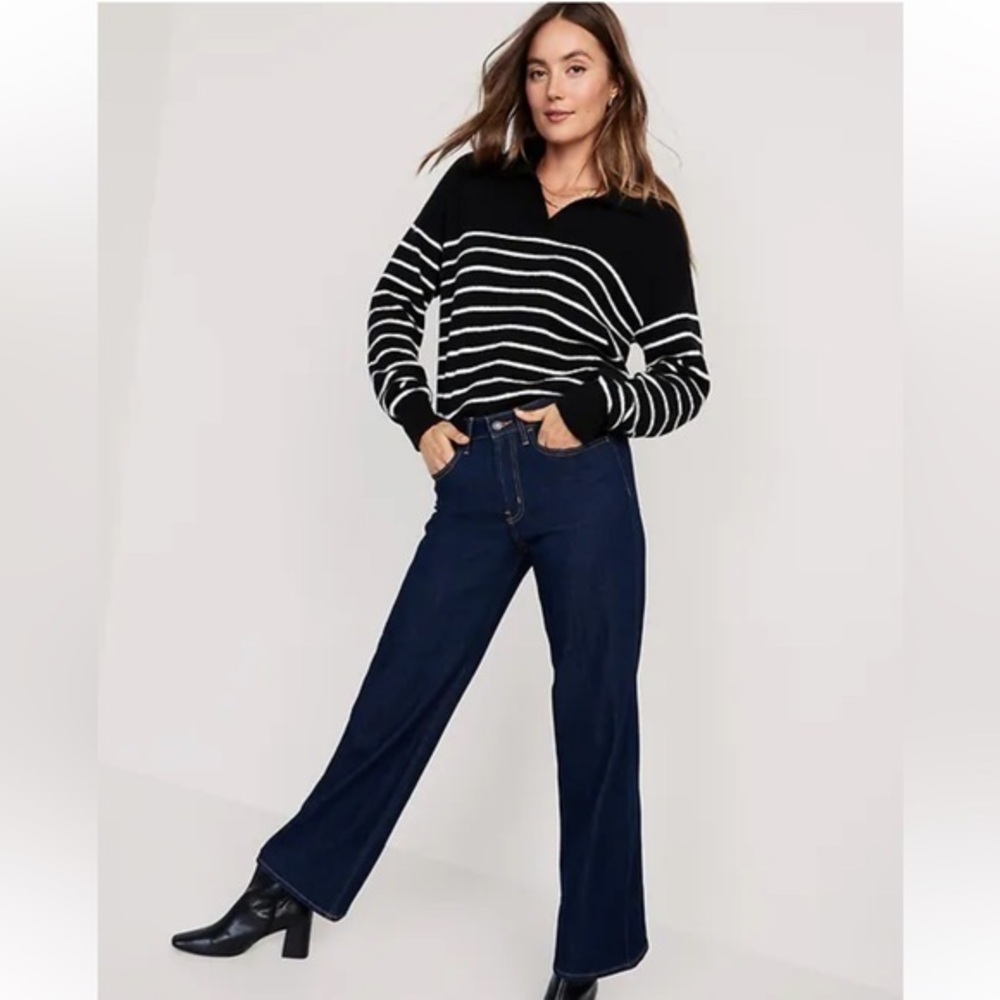 Old Navy Dark Indigo Wow high waisted wide leg jeans